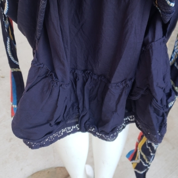 Wakana Koike Anthropologie Roped-In Dress Navy‎ Blue Strapless Nautical - Picture 7 of 11